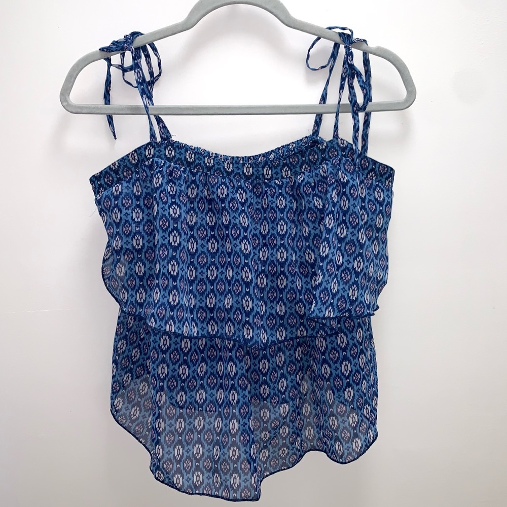 Jennyfer Layered Tie Shoulder Crop Top Size Large